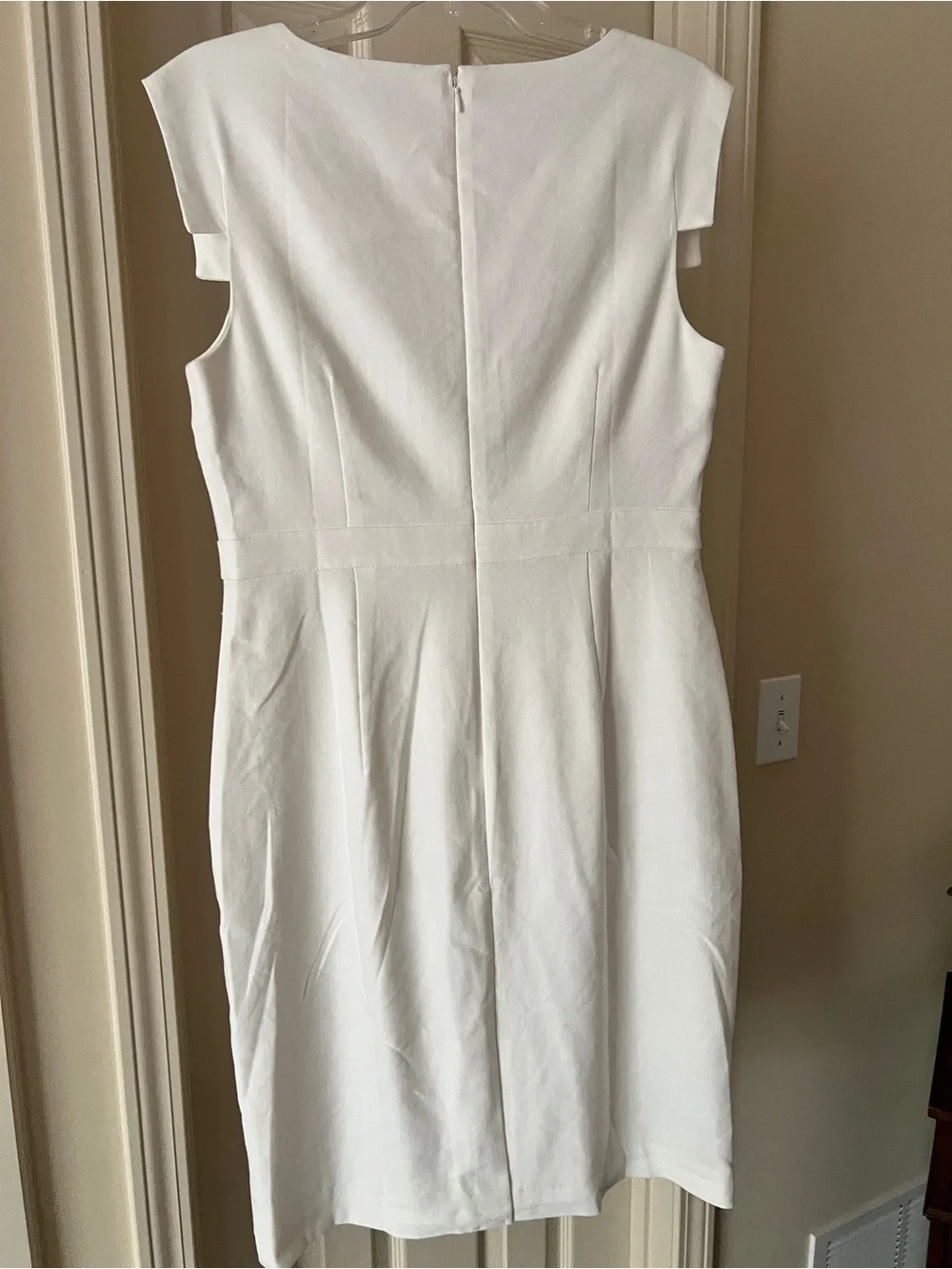 NWT Ann Taylor White Square-Neck Midi Sheath Dress